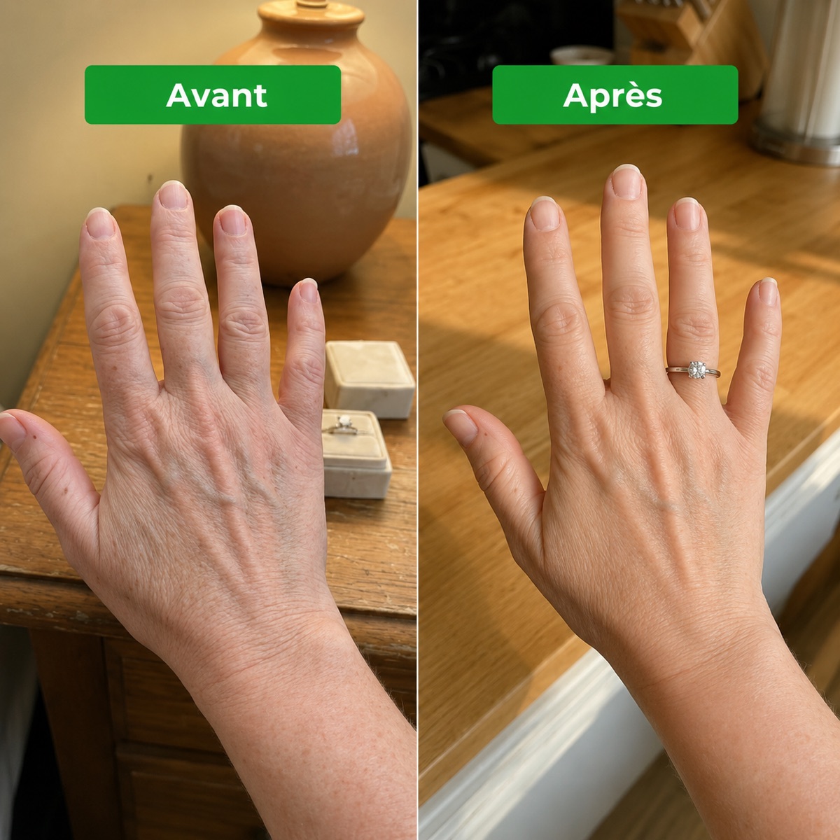 Avant / après mains